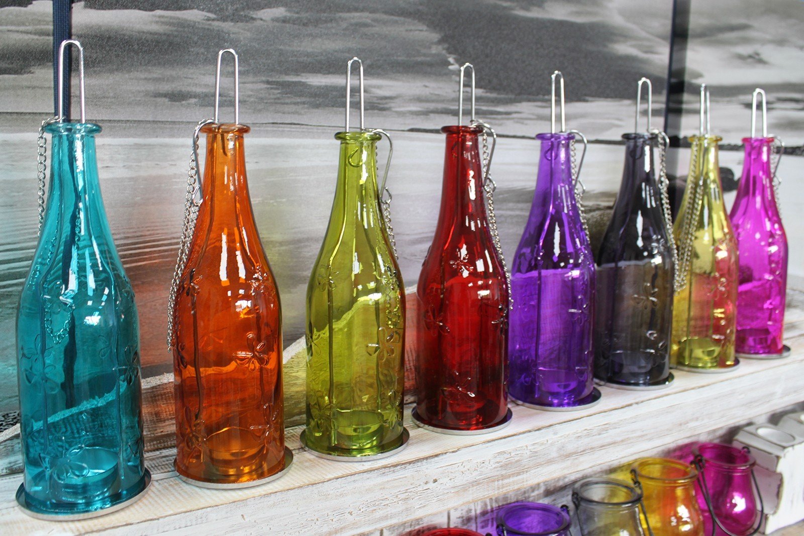 1.Recyklovaný lampáš - fľaša